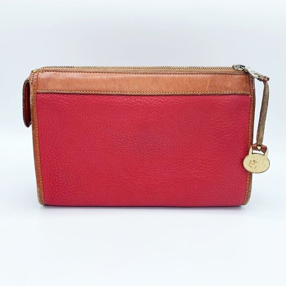 VINTAGE DOONEY & BOURKE RED BROWN PEBBLED LEATHER CROSSBODY PURSE! - Picture 2 of 8